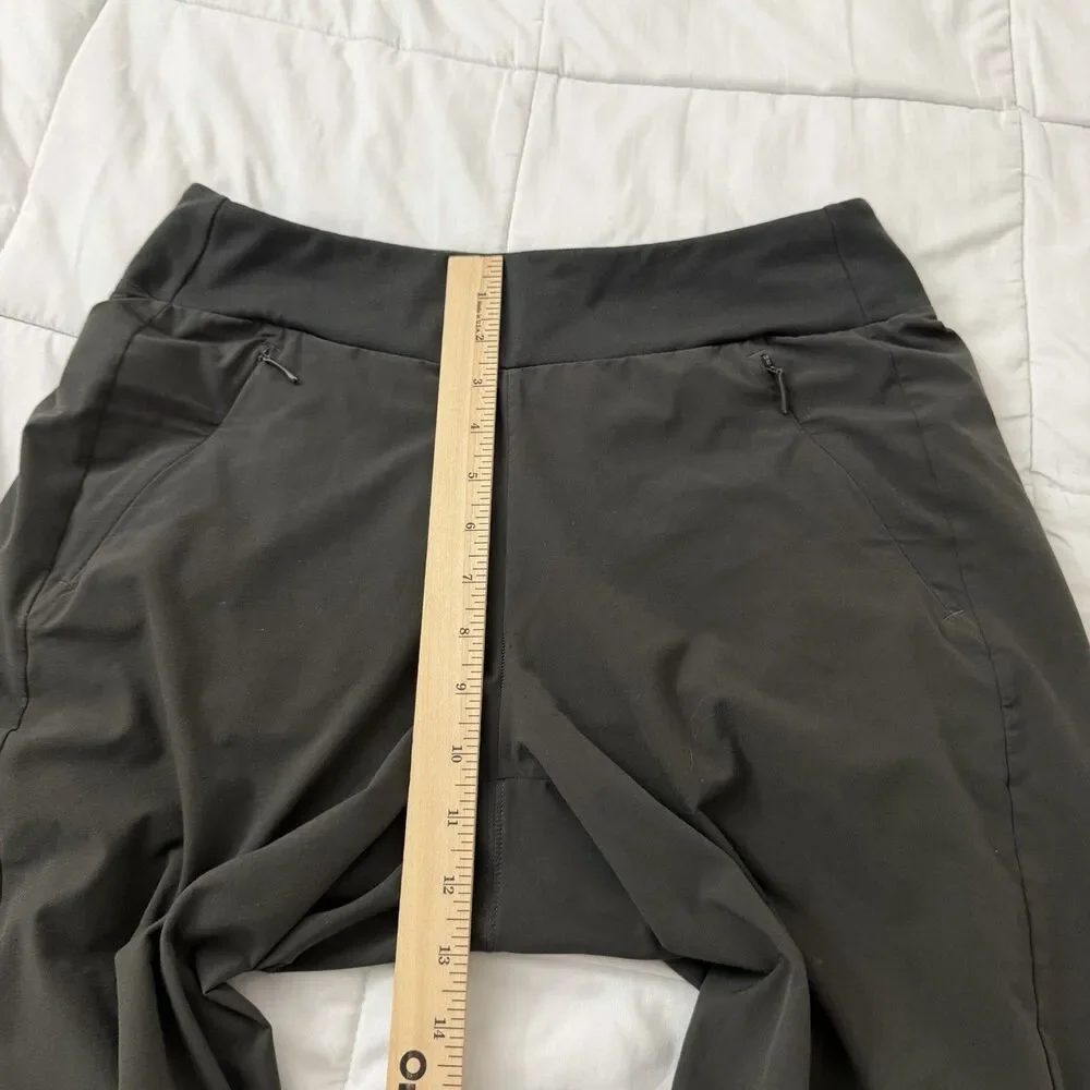 Athleta Soho‎ Jogger Pants Womens 6 Tall Black Olive High-Rise Gym Pull-on 6T